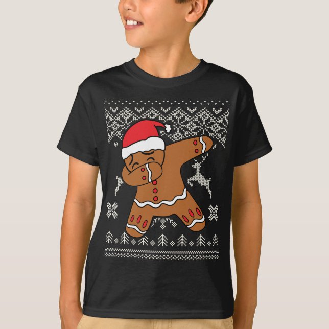 Camiseta Gingerbird Man Ugly Christmas Sweater Gingerdab D (Frente)