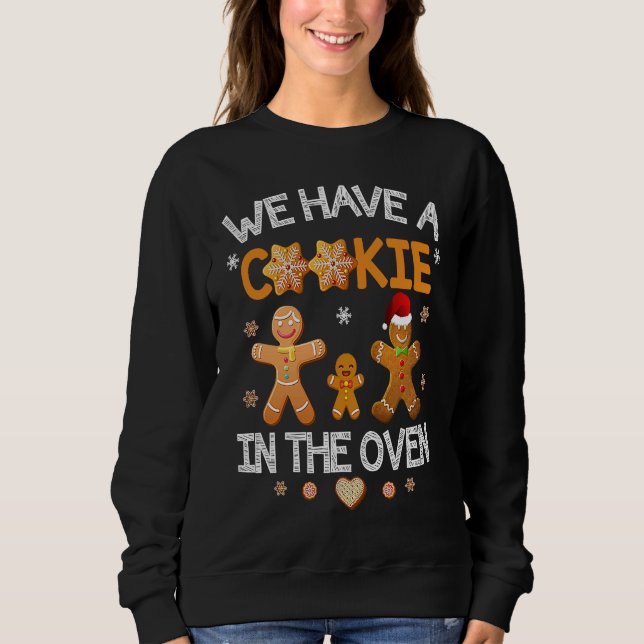 Camiseta Gingerbread Christmas Couple Pregnancy Announcemen (Frente)