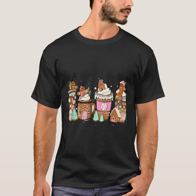 Camiseta Gingerbread Cookie Christmas Coffee C Latte Drink  (Frente)