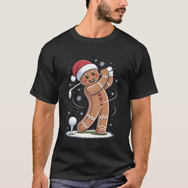 Camiseta Gingerbread Golf Player Christmas Golfer Xmas Golf (Frente)