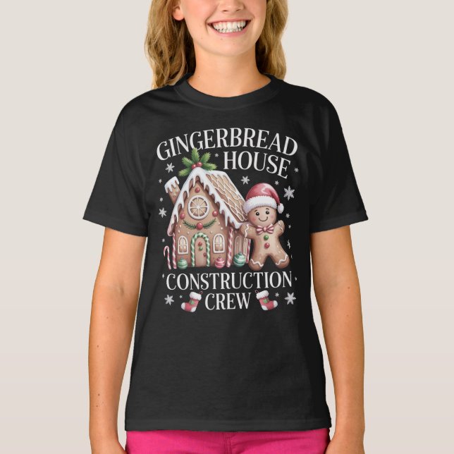 Camiseta Gingerbread House Construction Crew - Christmas (Frente)