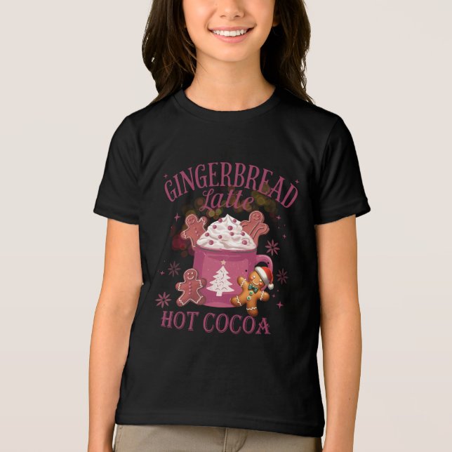 Camiseta Gingerbread latte hot cocoa christmas (Frente)