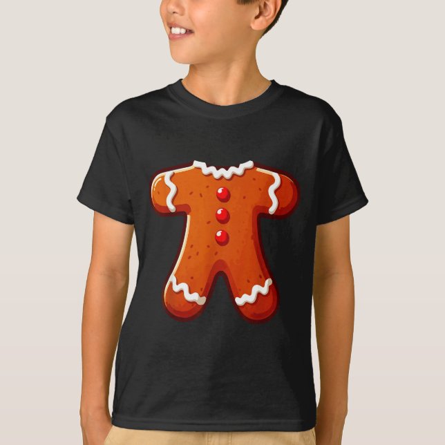 Camiseta Gingerbread Man Costume Adult Kids Men Women Cooki (Frente)