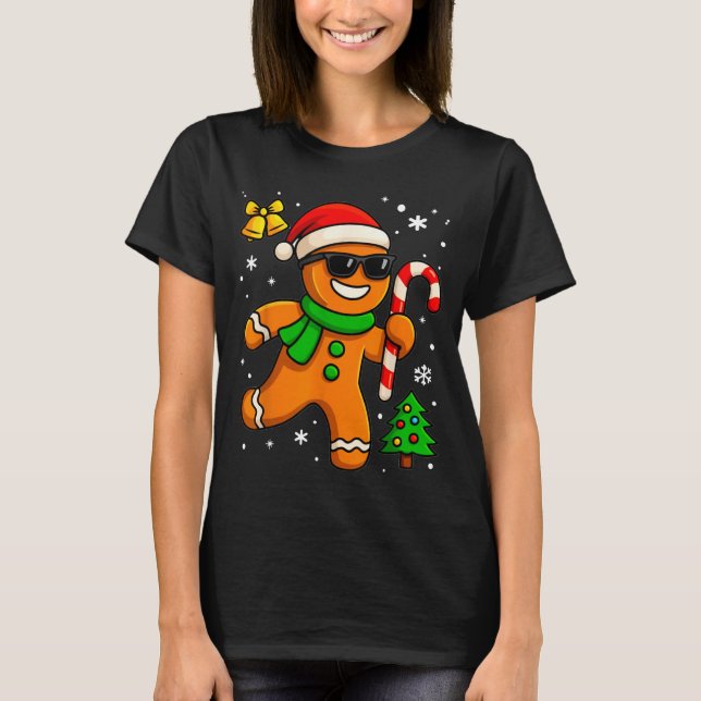 Camiseta Gingerbread Man Funny Christmas Cookie Costume Bak (Frente)