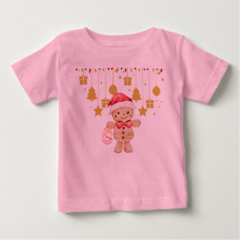 Camiseta Gingerbread Merry Christmas Lights baby t shirt