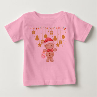 Camiseta Gingerbread Merry Christmas Lights baby t shirt