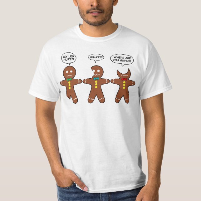 Camiseta Gingerbread Minha Perna Magoa O Humor (Frente)