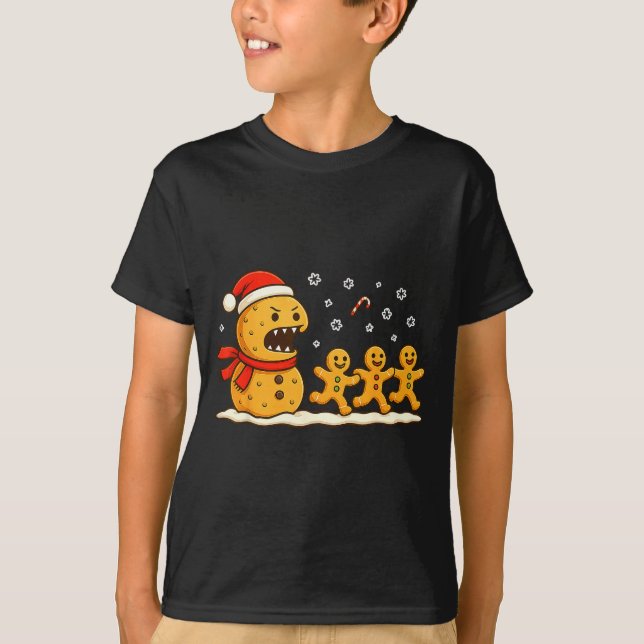Camiseta Gingerbread Monster Chase Funny Christmas Cookie X (Frente)