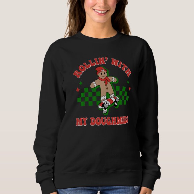 Camiseta Gingerbread Rollin' With My Doughmies Christmas Re (Frente)