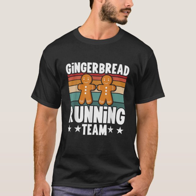 Camiseta Gingerbread Running Team Candy Cane Cookie Gingerb (Frente)