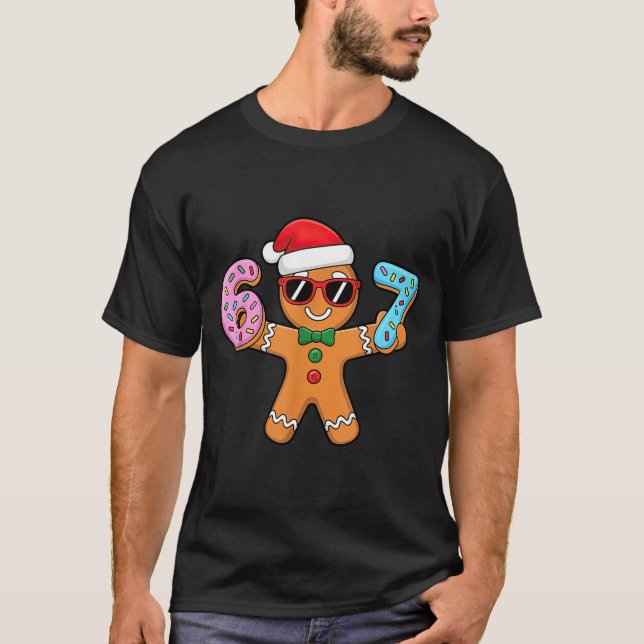 Camiseta Gingerbread Six Seven 67 Ice Cream Drip Christmas  (Frente)