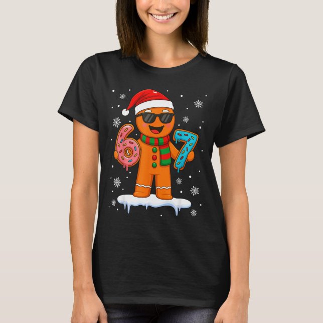 Camiseta Gingerbread Six Seven 67 Meme 6 7 Funny Christmas  (Frente)