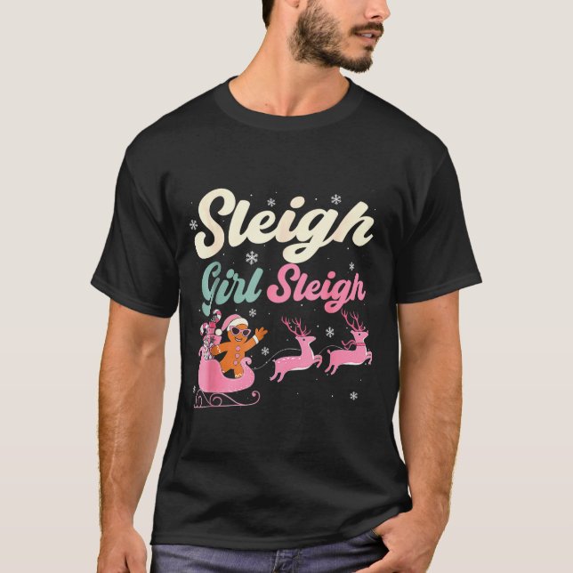 Camiseta Gingerbread Sleigh Girl Nk Funny Christmas Women G (Frente)