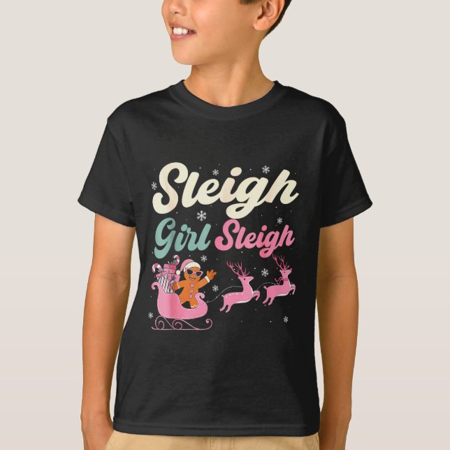 Camiseta Gingerbread Sleigh Girl Nk Funny Christmas Women G (Frente)