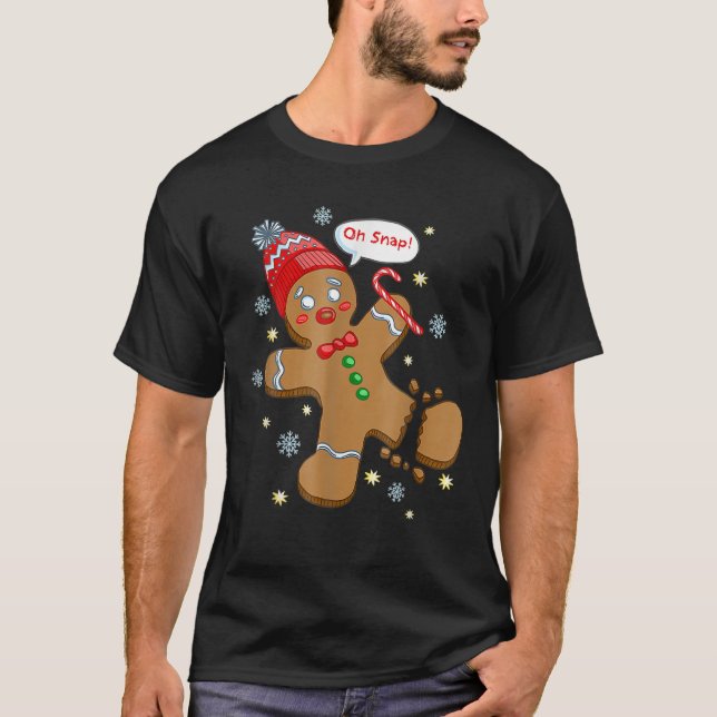 Camiseta Gingercake Man Cookie X-Mas Oh Snap Engraçado Ch (Frente)