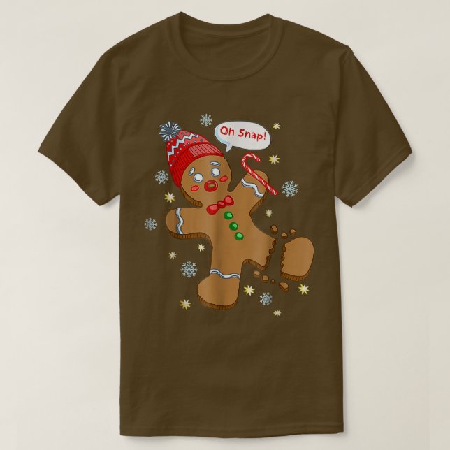 Camiseta Gingercake Man Cookie X-Mas Oh Snap Engraçado Ch (Frente do Design)