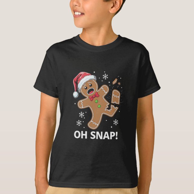 Camiseta Gingercake Man Oh Snap Christmas Cookie (Frente)