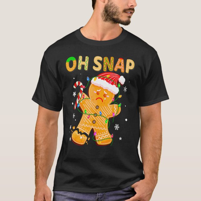 Camiseta Gingercake Man Oh Snap Christmas Cookume B (Frente)