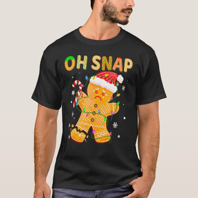 Camiseta Gingercake Man Oh Snap Christmas Cookume B (Frente)
