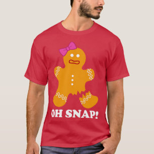Camiseta Gingercake Man Oh Snap Natal Engraçado Cookie Bak