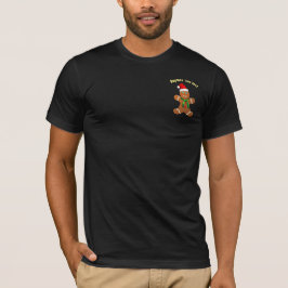 Camiseta Gingerpão bonito com chapéu vermelho de Papai Noel