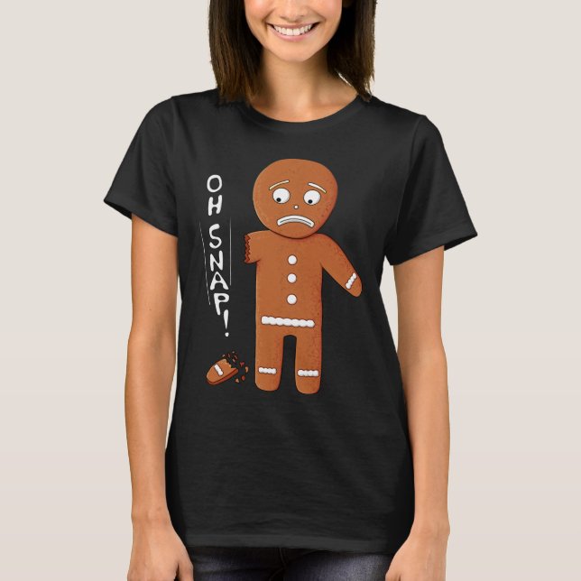 Camiseta Gingerpão Engraçado Oh Picado de Natal (Frente)
