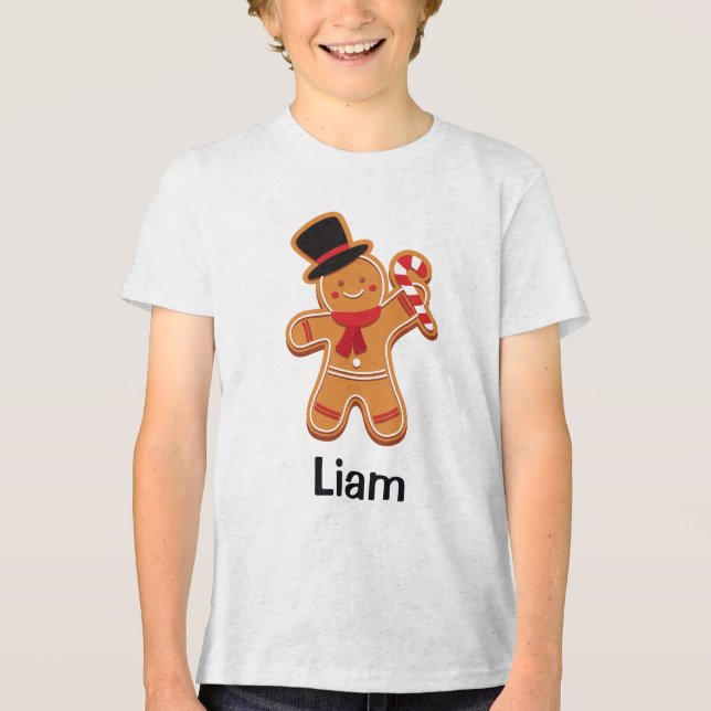 Camiseta Gingerpão Homem Cookie Nome Personalizado (Frente)