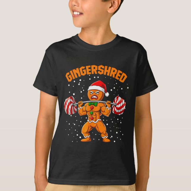 Camiseta Gingershred Funny Gingerbread Man Gym Bodybuilding (Frente)