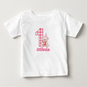 Camiseta Gingham Giggles & Ursinho Cuddles!