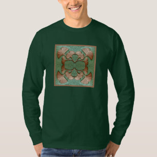 Camiseta Gingko de manga verde comprida masculina