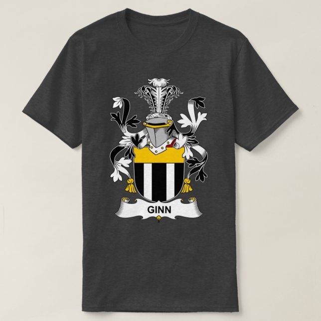 Camiseta Ginn Coat of Arms Family Crest  (Frente do Design)