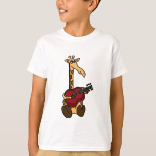 Camiseta Girafa AF impressionante que joga a guitarra