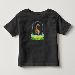 Camiseta girafa alta em pé