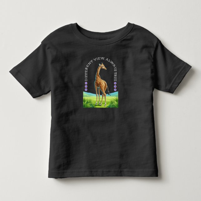 Camiseta girafa alta em pé (Frente)
