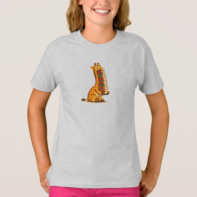 Camiseta Girafa Amante de Livros (Frente)