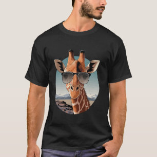 Camiseta Girafa Amor Óculos de Sol Vida Selvagem Animal Men
