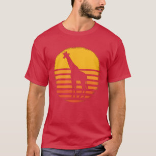 Camiseta girafa animal africano safári girafas retrô