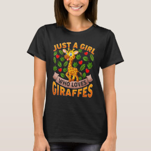 Camiseta Girafa Animal Só Uma Menina Que Ama Girafas