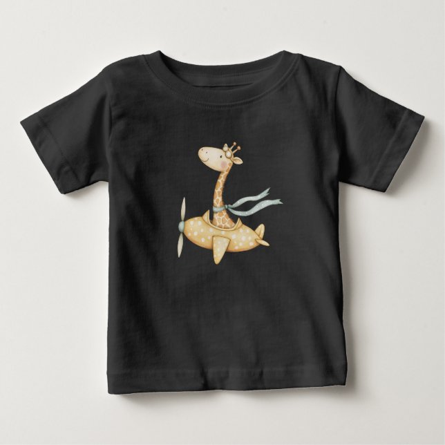 Camiseta Girafa Aquarela Piloto  (Frente)