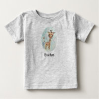 Girafa Aquarela Pintada à Mão Personalizada