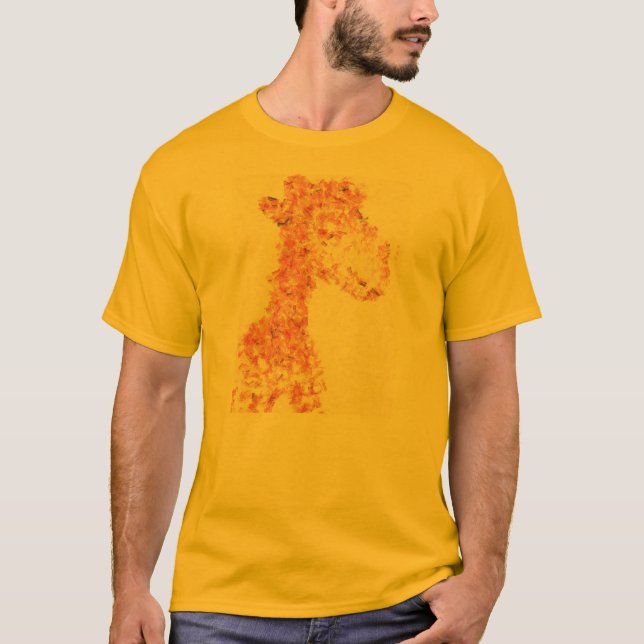 Camiseta Girafa artística alaranjado (Frente)