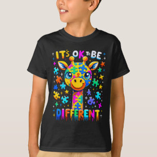 Camiseta Girafa Autismo Consciência Tudo bem Ser diferente