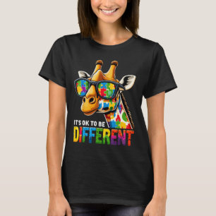 Camiseta Girafa Autismo Sensibiliza Está Tudo Bem Ser Difer
