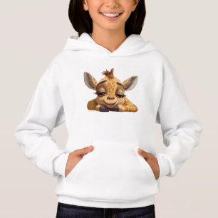 Camiseta Girafa Bebê de Desenho Animado Fofo com Olhos Sonh
