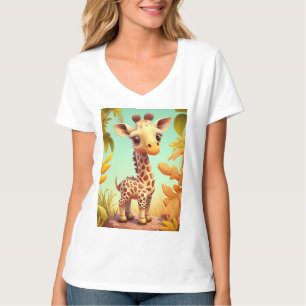 Camiseta Girafa Bebê Fofo Tropical Cartoon-37560
