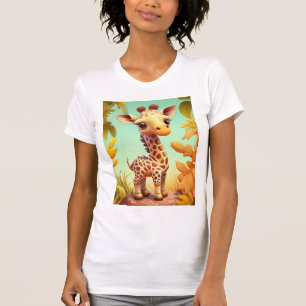 Camiseta Girafa Bebê Fofo Tropical Desenho-37560
