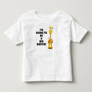 Camiseta Girafa Bebê Novo Irmã Mais Velha Criança