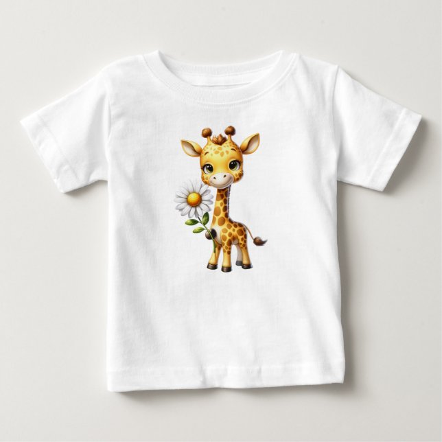 Camiseta Girafa Bestiça com Daisy Flower-88681 (Frente)