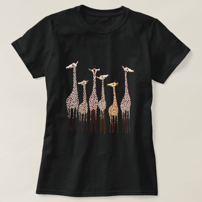 Camiseta Girafa Bonita Amante de os animais Homens Engraçad (Frente do Design)