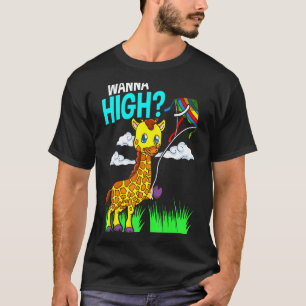 Camiseta Girafa Bonita Com pipa Voadora Para Crianças Giraf